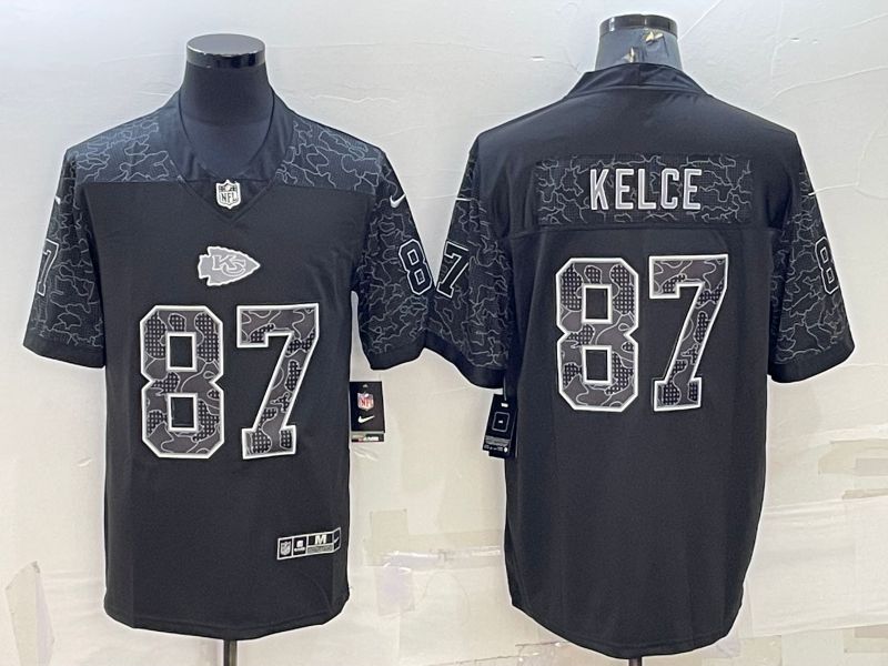 Men Kansas City Chiefs 87 Kelce Black Reflector 2022 Nike Limited NFL Jersey